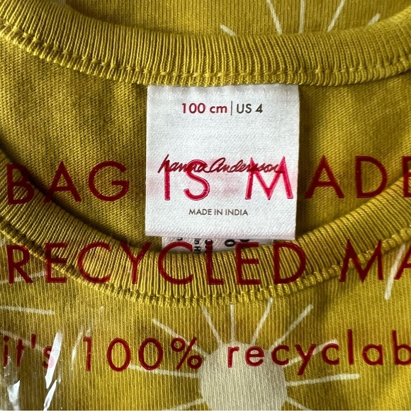 Hanna Andersson Girls Dress Sleeveless w/ Pockets Yellow Sun Print - Picture 5 of 8